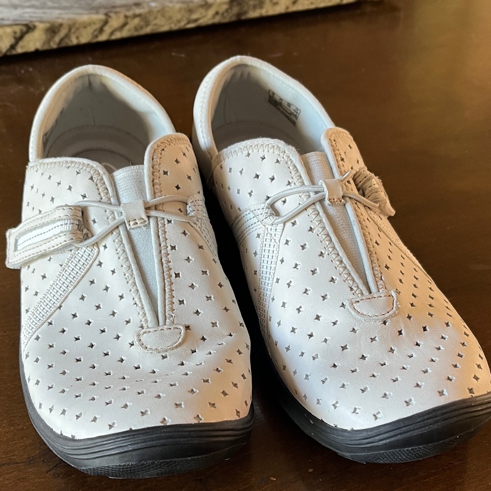 Clarks Kids White Slip-On Sneakers